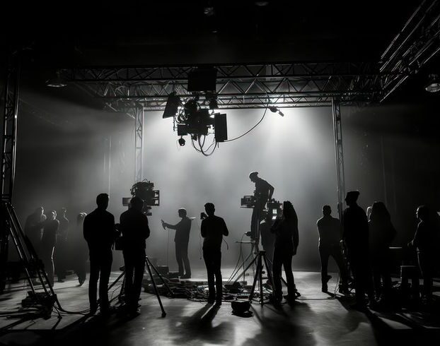 Silhouette musician lighting concert. AI generated Image by rawpixel.